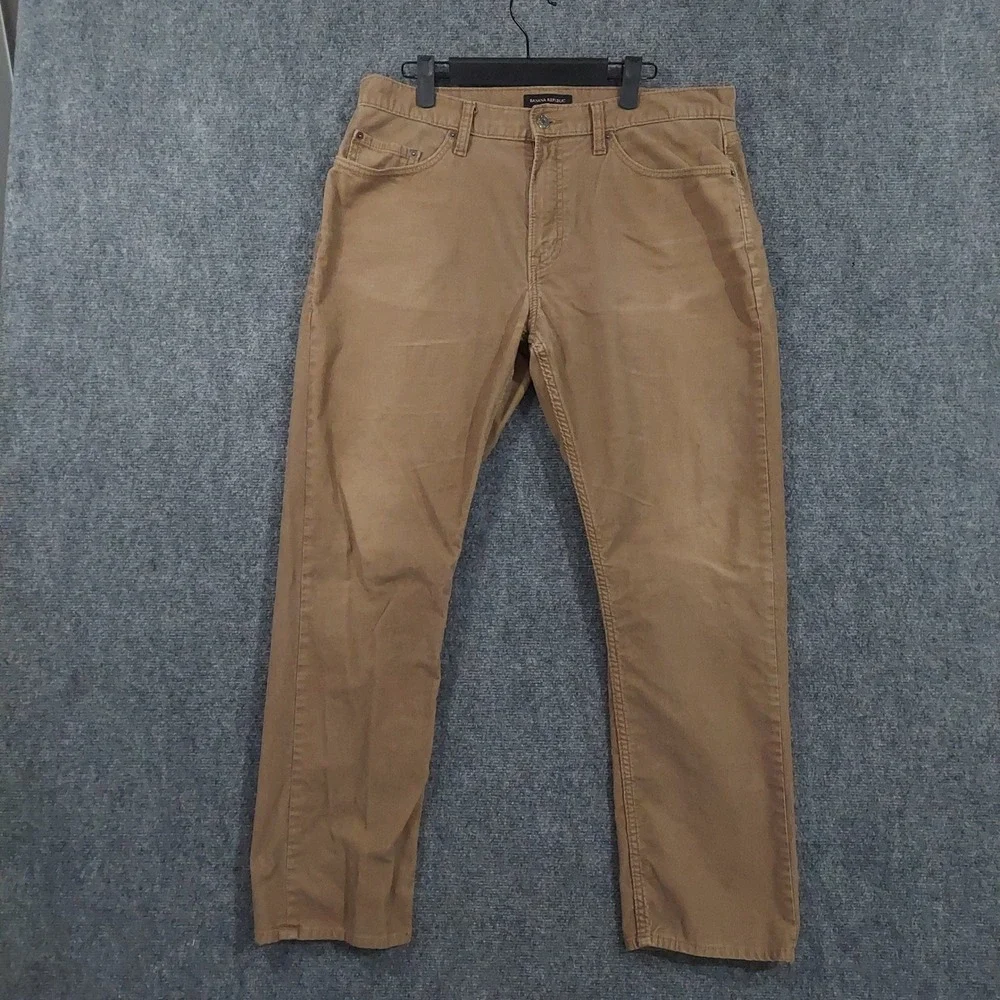 Banana Republic Corduroy Pants Mens 34x30 Dark Tundra Brown Slim Fit 559275-01